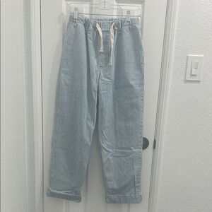 Striped Blue and White Drawstring Pants